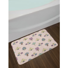 Cartoon Inspired Trees Bath Mat