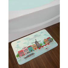 Colorful Houses Waterside Bath Mat