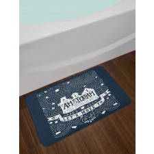 Travel Words with Stars Bath Mat