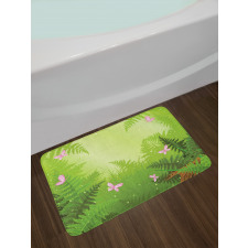 Cartoon Woodland Pattern Bath Mat