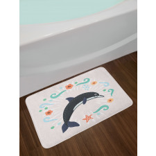 Nautical Ocean Animal Line Bath Mat