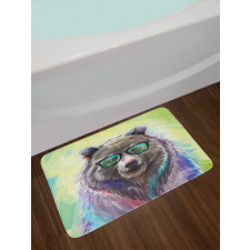 Colored Wild Bear Art Bath Mat