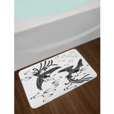 Egyptian Oriental Birds Bath Mat