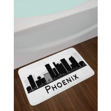 City Silhouette Skyscrapers Bath Mat