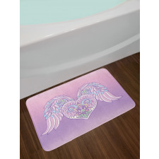 Floral Ornate Heart Bath Mat