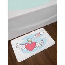 Flying Hearts and Crown Bath Mat