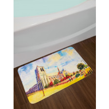 Watercolor Street View Bath Mat