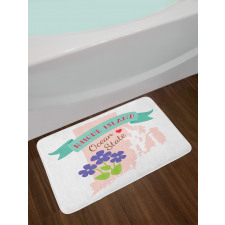 Retro Design State Map Bath Mat