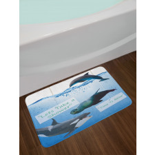 Whale Dolphin and Seal Sea Bath Mat