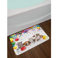 Cat and Dog Party Bath Mat