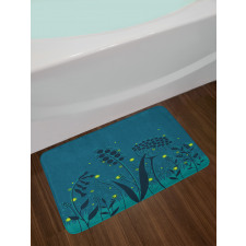 Branches Botanical Leaves Bath Mat