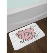 Heart and Love Words Bath Mat