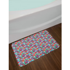 Exotic Floral Repetition Bath Mat