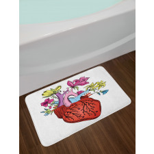 Vivid Flora Human Heart Bath Mat