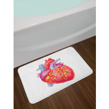 Polygon Art Human Heart Bath Mat