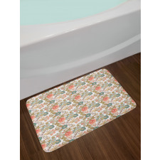 Pastel Vintage Flora Petals Bath Mat