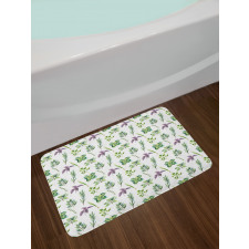Watercolor Style Foliage Bath Mat