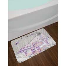 Hand Drawn Doodle Musical Bath Mat