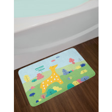 Cartoon Animal in Wildlife Bath Mat