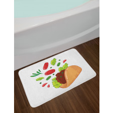 Mexican Tortilla with Veggies Bath Mat