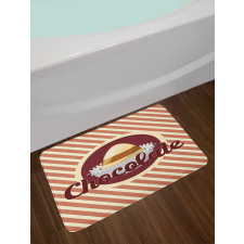 Chocolate Typography Bath Mat