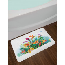 Exotic Flower Strelitzia Bath Mat