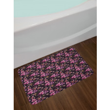 Retro Wild Flowers Motifs Bath Mat