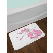 Simple Hand-drawn Flowers Bath Mat