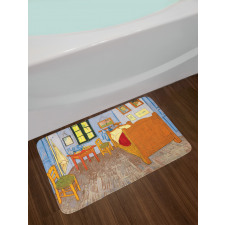 Painting of Room Interior Bath Mat