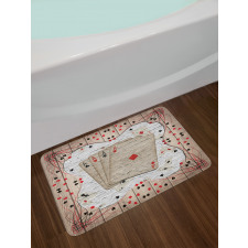 Lucky Gambling Cards Art Bath Mat