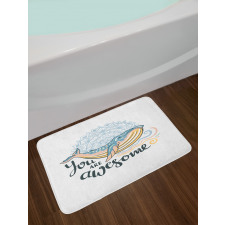 Whale Waves Pastel Bath Mat