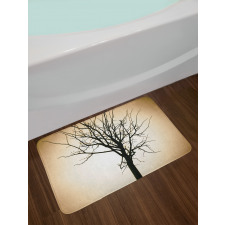 Barren Tree on Ombre Bath Mat