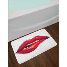 Woman Biting Lips Bath Mat