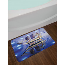 Model of a Ship with Sails Bath Mat