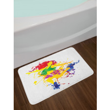 Red Hair Fitness Girl Dancer Bath Mat