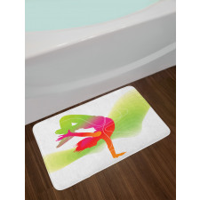 Colorful Sporty Theme Bath Mat