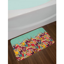 Youthful Polka Dotted Tshirts Bath Mat