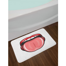 Open Mouth Tongue out Image Bath Mat