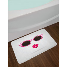 Polka Dot Cat Eye Sunglasses Bath Mat