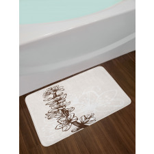 Hand Drawn Petals Bath Mat