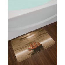 Lonely Ship Sailing Bath Mat