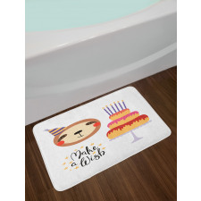 Birthday Cake Make a Wish Bath Mat