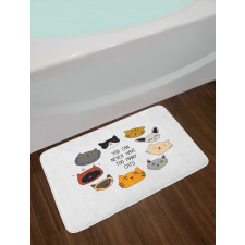 Wording Love Whiskers Happy Bath Mat