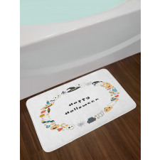 Happy Halloween Sketch Bath Mat