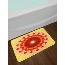 Fluorescent Rays Squares Bath Mat