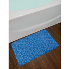 Seashells Outline Simplistic Bath Mat