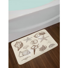 Grunge Outline Nautical Art Bath Mat