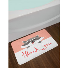 Cheerful Cartoon Raccoon Bath Mat