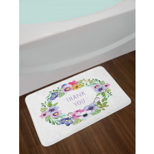 Spring Wreath Simple Word Bath Mat