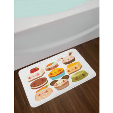 Baked Goods with Smileys Bath Mat